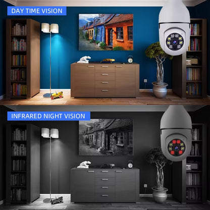 CCTV Light Bulb Camera - AI 360° Wireless
